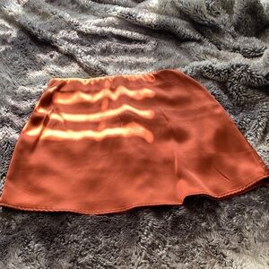 Chic Satin Mini Skirt in Rust